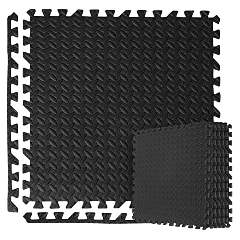 Trintion 12 Stück Poolmatte Schutzmatten 60 x 60 x 1 cm Sportmatte Gymnastikmatte Puzzlematte Bodenschutzmatten Trainingsmatten Puzzlematten für Büro Bodenschutz Fitnessgeräte Yoga Cover