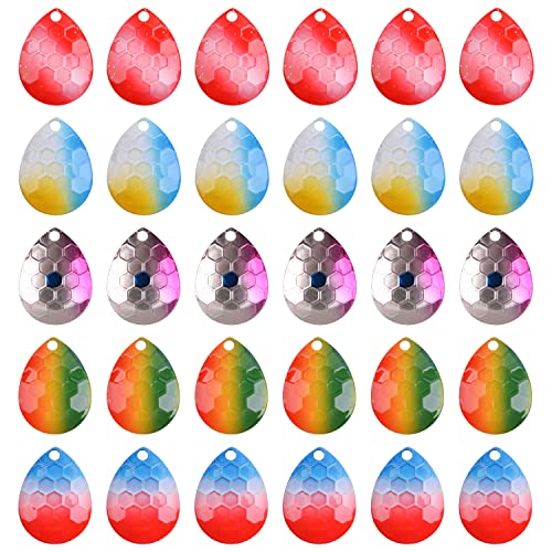 Fishing Spinner Blades Kit, 50Pcs Colorado Blades Lure Making Supplies For Diy Inline Spinners Spinnerbaits Walleye Rig Crawler Harness, Mixed Colors Spinner Blades For Trout Salmon Bass Fishing #TOP16