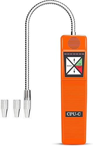 Wale&Morn CPU-C Detector de fugas de refrigerante, detector de fugas de gas freón, 7 sensibilidad ajustable para HVAC, CFC, HCFC, HFC con 2 puntas