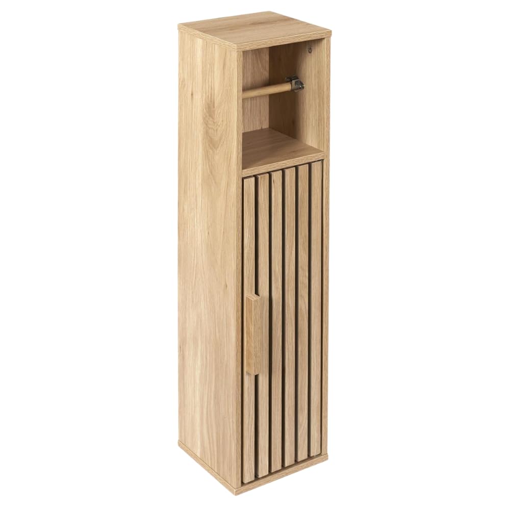 Nordix Toilettenschrank WC-Schrank Badezimmerschrank Toilettenpapierhalter Stehend Holz Küche, Haushalt & Wohnen