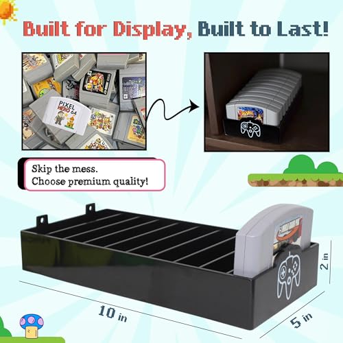 Skywin N64 Game Storage - Holder Fits and Organizes Cartridges - Simple and Stylish Design to Show Off Your Game Collection (2 Pack)