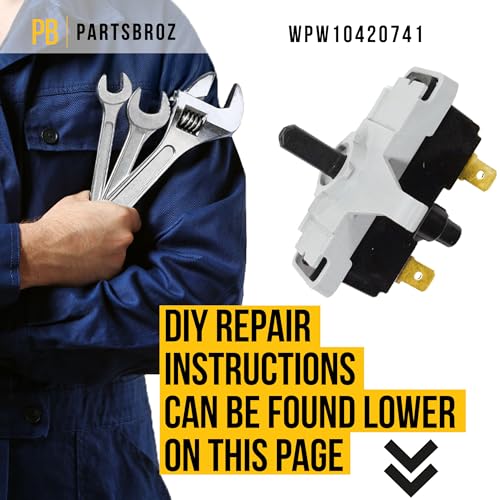 Interruptor de arranque de secadora WPW10420741 si no enciende 6