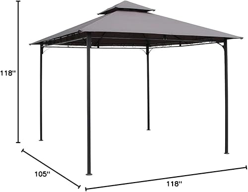 Miniatura 2 de International Caravan St. Kitts YF-3136B-CNP-GY - Gazebo con dosel ventilado, gris oscuro, gris acero, YF-3136B-CNP-GY