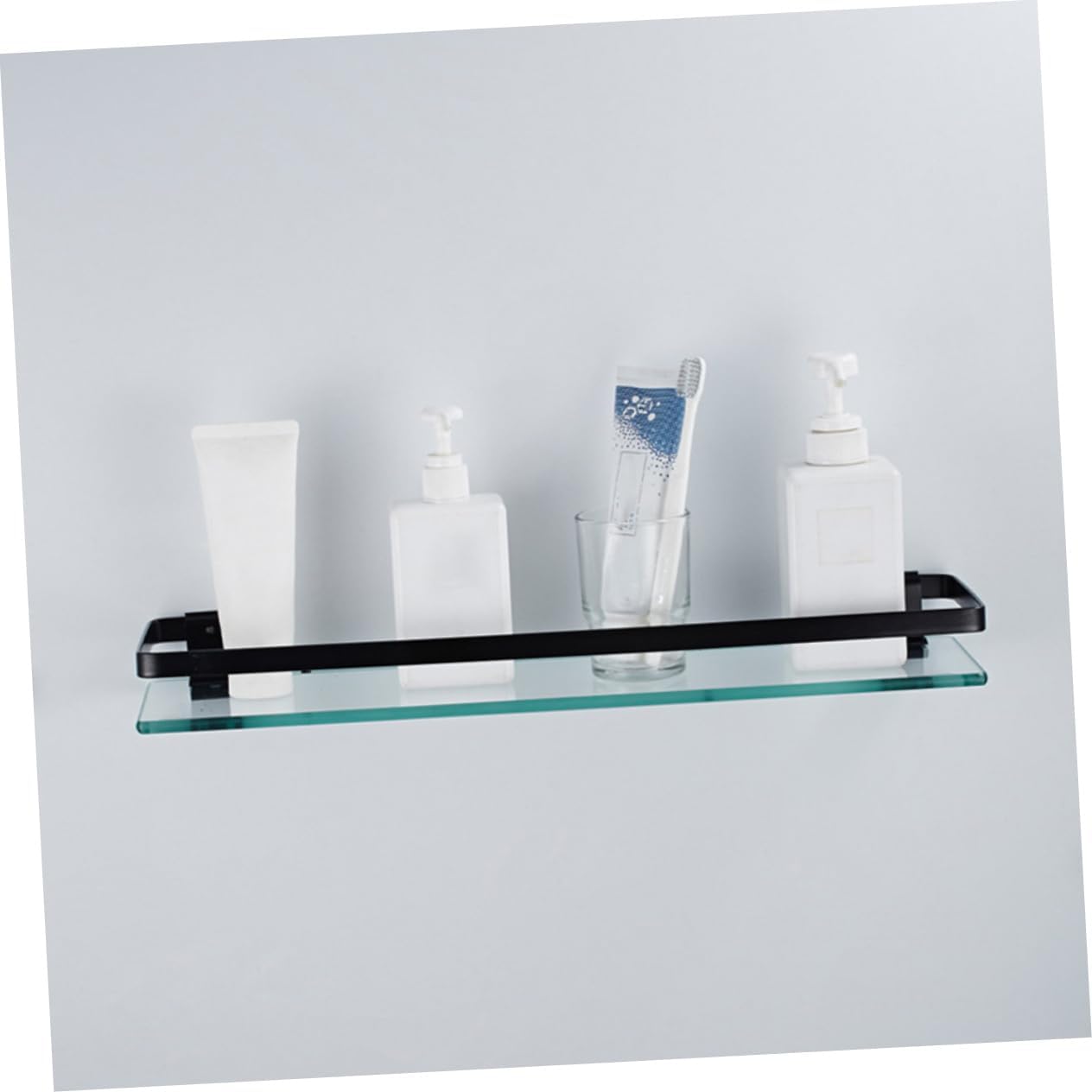 Door Organizer Tempered Glass Shelf Glass Storage -Mounted for Bathroom Decor