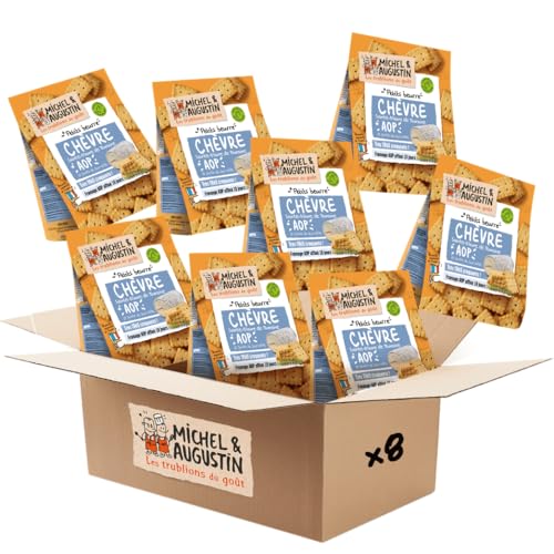 Michel et Augustin – Petits Gâteaux Sec Apéritifs au Chèvre Sainte-Maure de Touraine AOP et Sarriette – Biscuits Salés Gourmands – Fabriqués en...