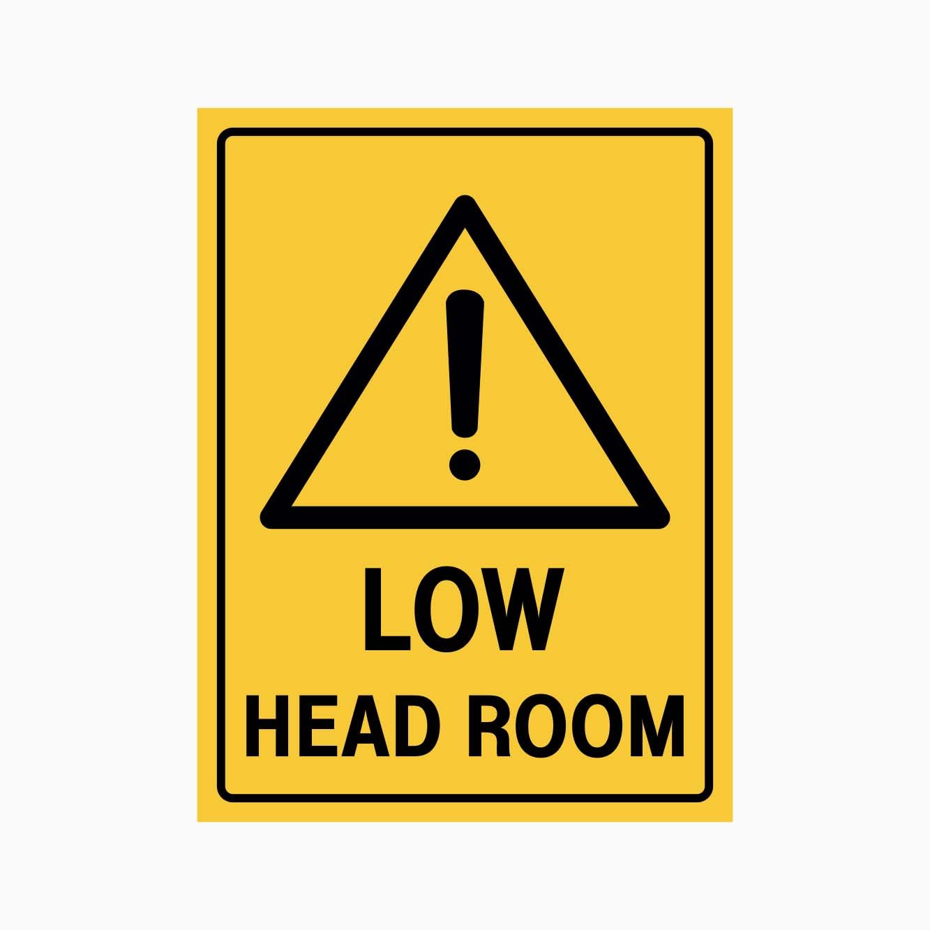 WARNING LOW HEAD ROOM Sign, 12x8 Metal Tin Sign, Warning: Low overhead clearance.