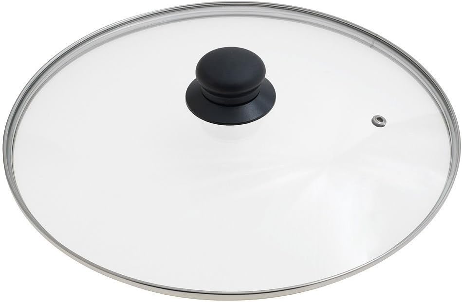 ORYX 5023435 Glass Saucepan Lid – 30 cm – Stainless-Steel Rim – Transparent