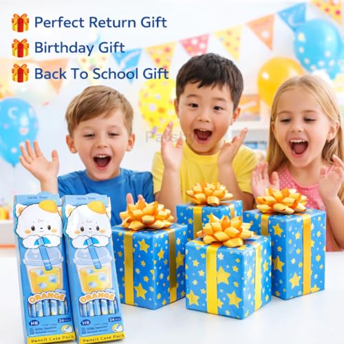Image of KiddieWorld Cute Cartoon HB Pencils Set for Kids (24 Pencils) | Triangle Grip, Dark Writing, Break Resistant Lead | School, Homework, Drawing, Birthday Return Gift Set