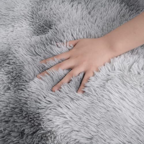 Tapis moderne à poils longs gris foncé 55 x 190 cm extra large