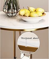 Vista 5 de Mesa de Centro - Mesa auxiliar redonda de metal, moderna y minimalista, mesa auxiliar creativa y simple para sala de estar, dormitorio, mesa de té