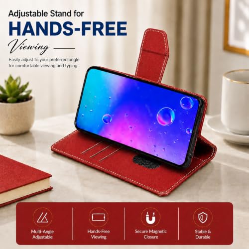 Image of SBMS Flip Cover for Oppo K13 5G Back Cover Case with Magnatic Closure | Inbuilt Stand | Card & Money Pocket (Brown)