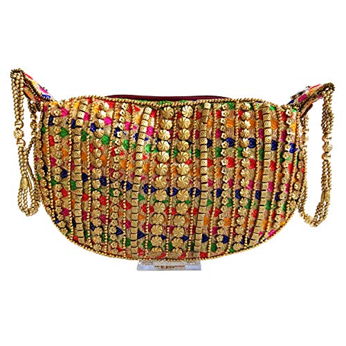 Women Handmade Indian Potli Bag, Evening Purse, Wedding Purse, Bridal Purse, Clutch With Beads, Trinkets.