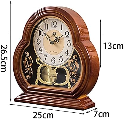 Vintage Mantel Clock, Silent Movement, Battery Operated Table Clock for Home Decor, Office, Desk & Fireplace