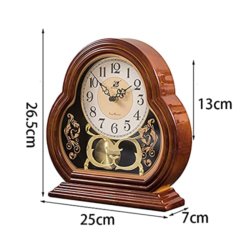 Reloj de mesa, funciona con pilas, reloj de escritorio retro para sala de estar y decoración de estantes, diseño elegante para una estética atemporal