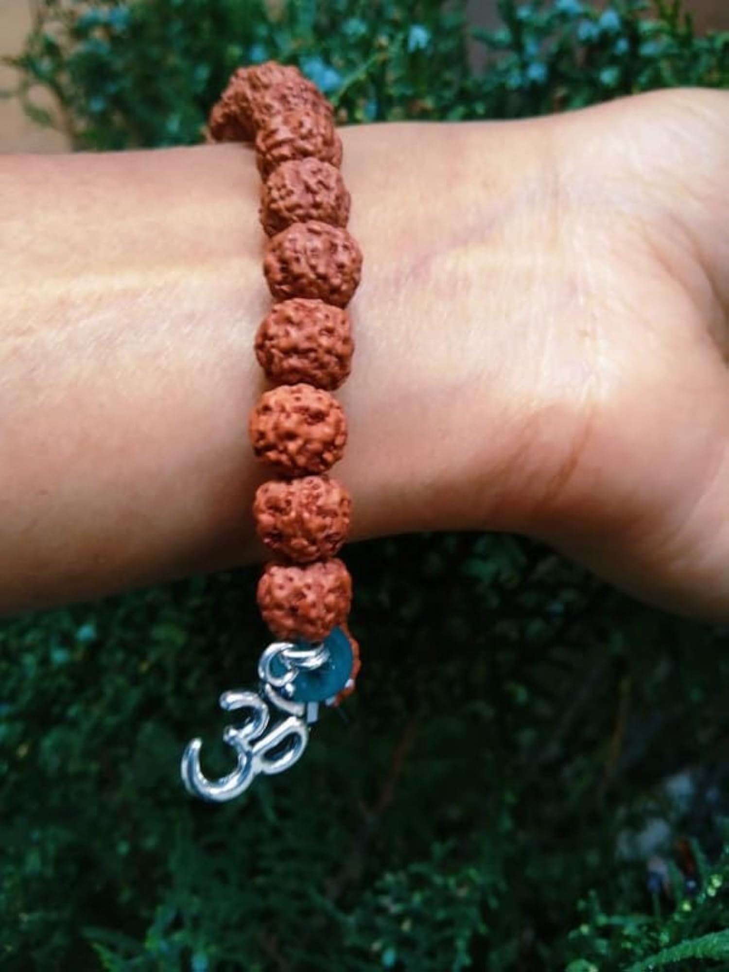 Nepali Brownish Om Rudraksha Bracelet, Certified