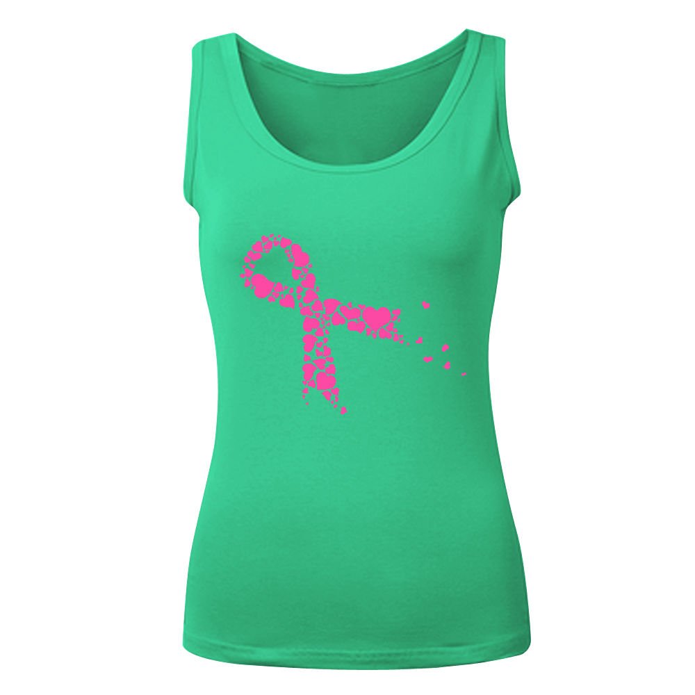 Icefish Fitness Breast Cancer Ribbon Awareness Women Vest Green