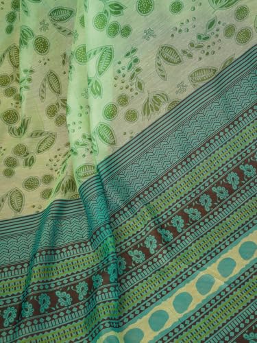 Image of Satrani Women's Chanderi Cotton Printed Ready To Wear One Minute Pre Pleated Readymade Saree with Unstitched Blouse Piece
