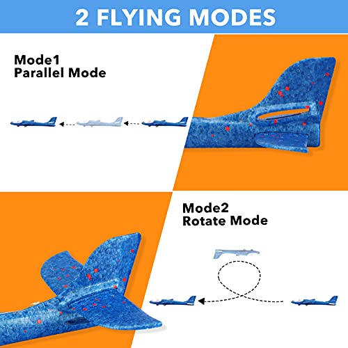 image for BLUEJAY 2 Pack LED Airplane Launcher Toys, 17.5
