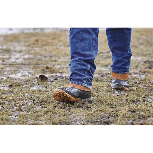 Image of Guide Gear Men's Side Zip Insulated Leather Duck Boots, Winter Boots for Men, Waterproof Rain Shoes, 400 Gram