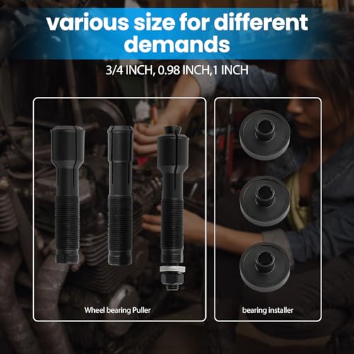 Image of maXpeedingrods Wheel Bearing Removal Installer Tool for Harley Davidson 2000+, VT102 Motorcycle Wheel Bearing Puller Tool Kit for 0.75 inch 1 inch 25mm Bearings,18 Pcs