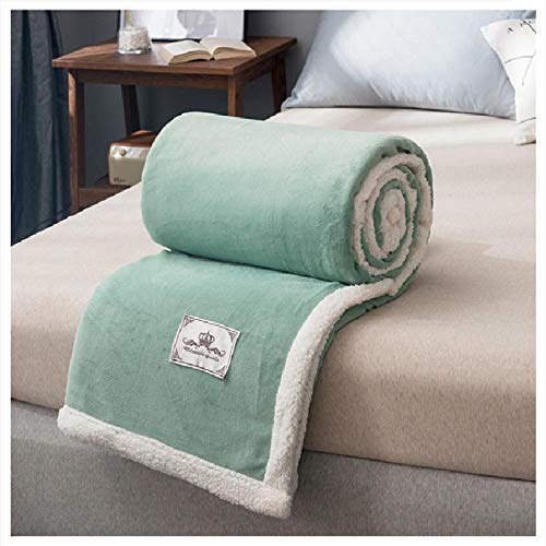 Gysad Fluffy Throw Blankets Double Blanket/Multifunctional Blanket/Warm Fluffy Reversible Microfiber Solid Blankets/For Bed And Couch-Green Lattice_200X230Cm #TOP4
