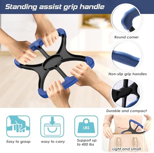 3-in-1 Elderly Assistance Kit: Standing Aid Car Assist Grab Handle Gift for Seniors Handicap Accessories Portable Car Assist for Seniors, Disabled, Pregnant to Convenient Daily Living Travel. (Red) - Image 5