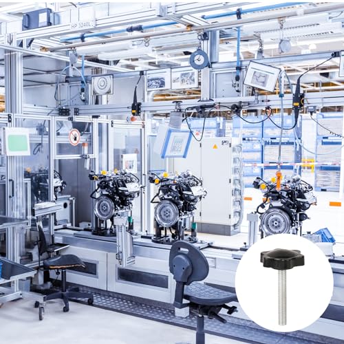 10 Stück Rändelschraube M6 x 40mm Sternschraube Schrauben mit Sterngriff flügelschrauben Sternkopfschraube Gerändelte Schwarze Gewinde Klemmknopf