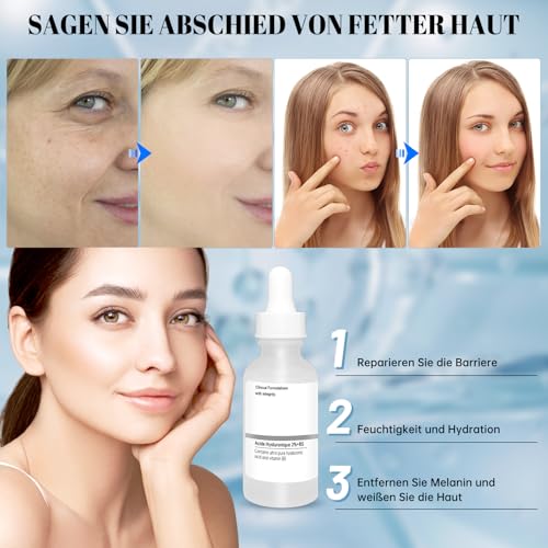 Hyaluronic Acid 2% + B5, Hyaluronic Acid Serum for Face to Plump and Smooth Skin for All Skin Types, 30 ml