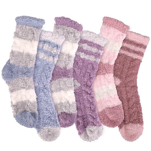Juego de 5 calcetines suaves para mujer, forro polar de coral,