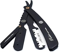 Vista 3 de Parker SRXBLK - Maquinilla de afeitar profesional de acero inoxidable estilo clip, acabado negro resistente con 5 cuchillas de recambio