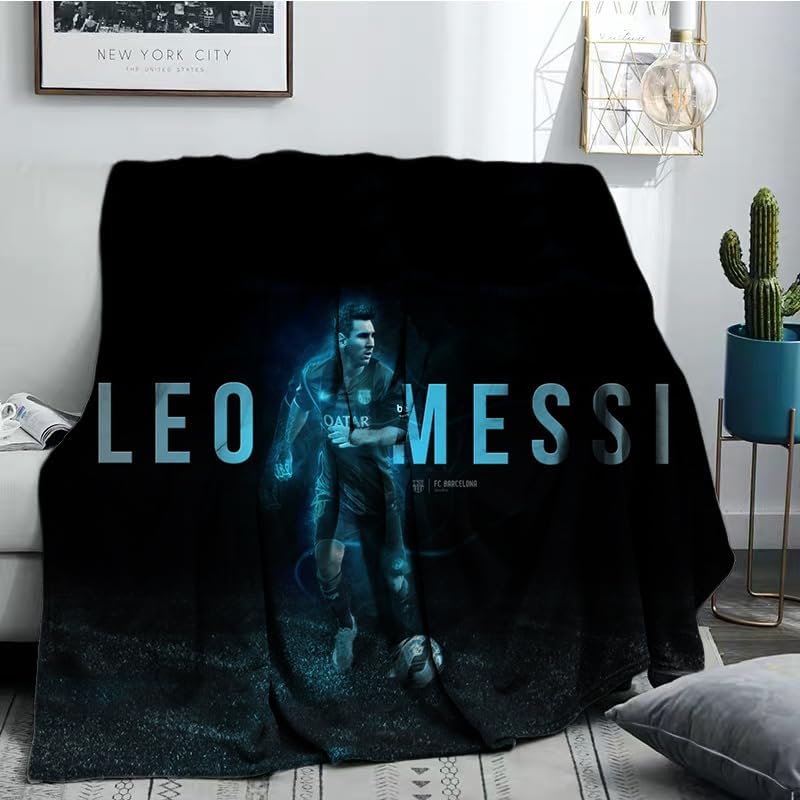 Lionel Messi - Manta cómoda y mullida para sofá, ligera, manta gruesa y cálida para viajes, oficina