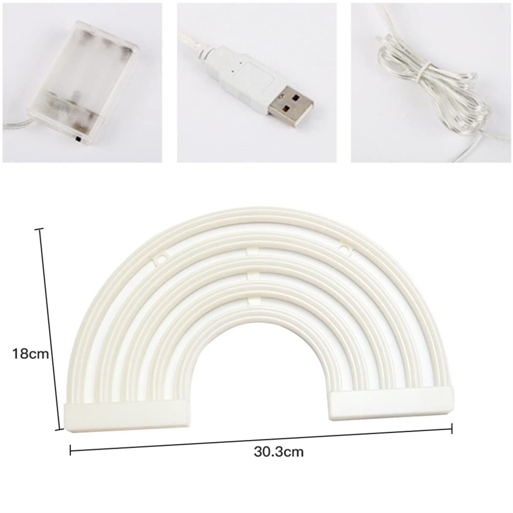 Letreros de neón Rainbow Night Light USB o Alimentado por batería para la habitación de los niños Lámparas de Noche Dormitorio de Las niñas Colgando en la Pared Decoración del Partido