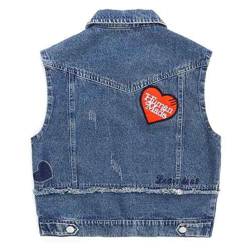 Girls Denim Vest Button-Down Outerwear Sleeveless Jean Jacket size 4-14 years2