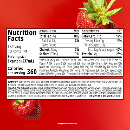 Image of BOOST Plus Nutritional Drink, Creamy Strawberry, 8 Fl Oz (Pack of 24) | Balanced, 8 FL OZ