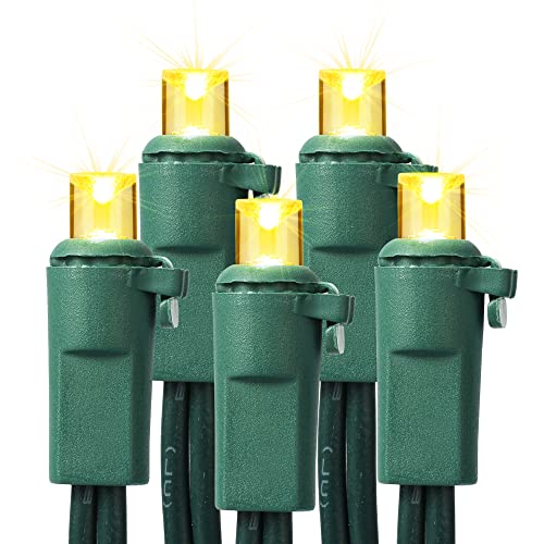Lumières de Noël blanches chaudes ODEETRONIC 10m 100 LED guirlande connectable fil vert
