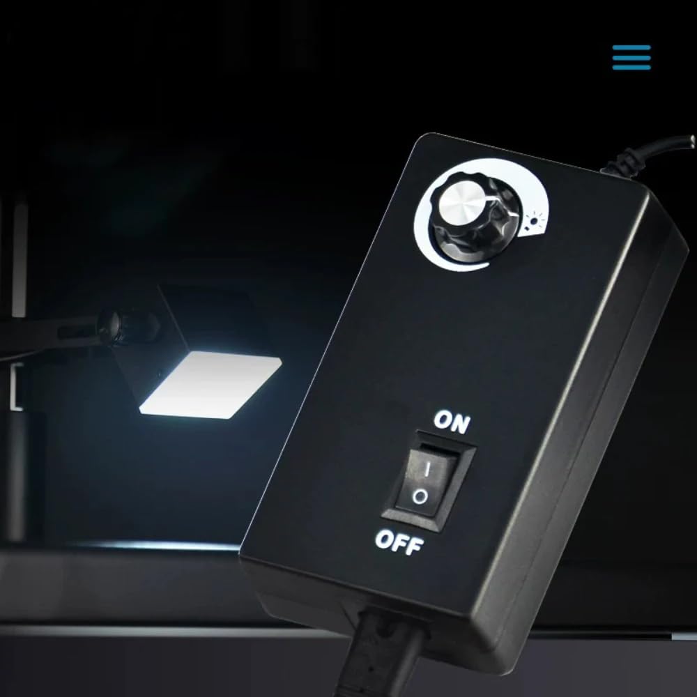 Mikroskopowe Regulowane Boczne Źródło Światła LED, Ściemnialna Kwadratowa Lampa Oświetlająca 60 Diodek LED do Mikroskopu Przemysłowego Stereoskopowego (32MM)