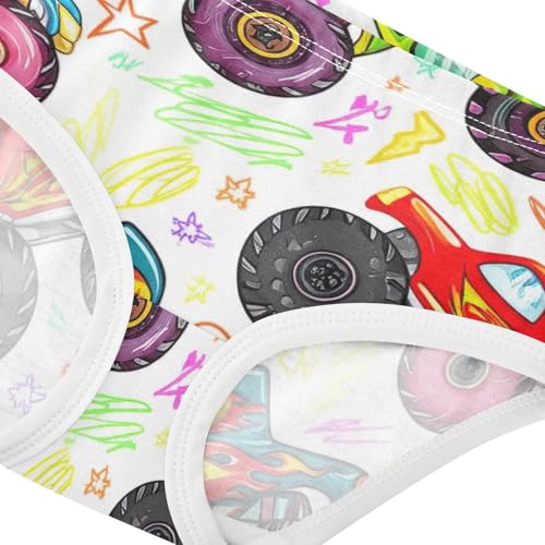 Aesthetic Toddler Underwear Custom 2t Cotton Cute Panties Girl Colorful Monster Trucks Kids Briefs Undies4