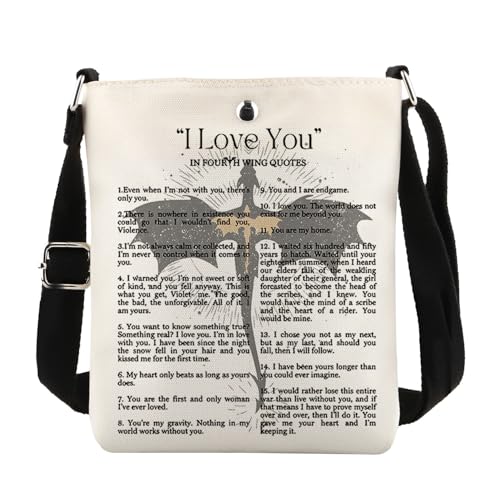 MAOFAED Literary Inspired Gift, Fantasy Dragon Crossbody Bag for Book Lover, Bookish Merchandise, Reader Gift, Librarian Gift
