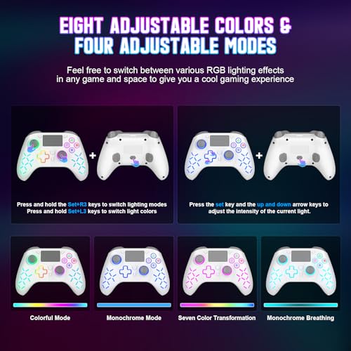 Image of Gamrombo Wireless Controller for PS5, Gaming Controller with PS4 /PC /Switch, with Macro /Turbo, Hall Triggers, Hall Joysticks, Dual Vibration, 2.4g Adapter, 3.5mm Audio Jack