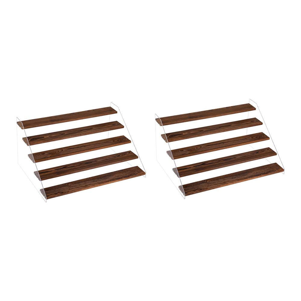 Présentoir acrylique marron de qualité supérieure à 5 marches pour salon