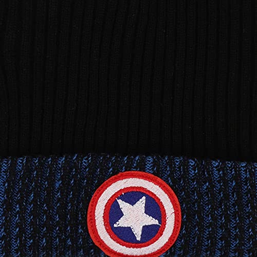 Image of Free Authority Captain America Printed Regular Fit Navy Blue Cotton Men Hoodie Sweatshirt