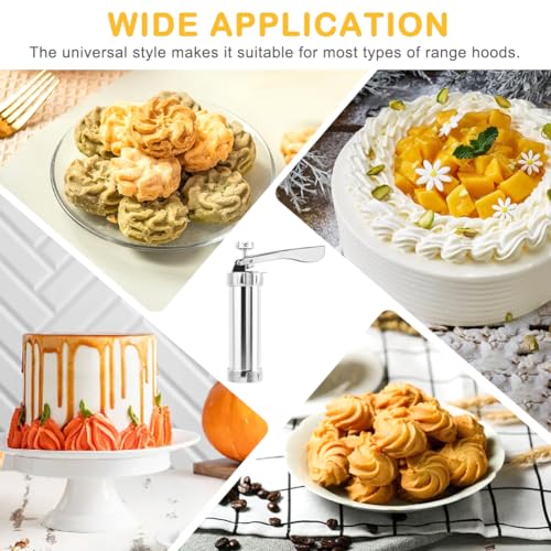 Cookie Press Gun, Cookie Press for Baking with 4 Piping Tips and 20 Cookie Discs, Metal Cookie Maker Cookie Decorating Kit for DIY Cookie Making and Cake Icing