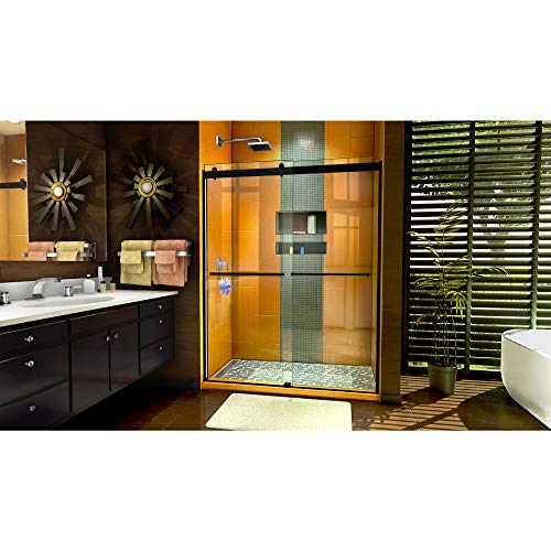 DreamLine Sapphire 56-60 in. W x 60 in. H Semi-Frameless Bypass Tub Door in Matte Black
