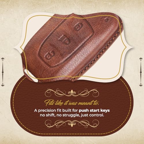 Image of keyzone dual leather key cover for Tata Curvv, Nexon, Harrier, Altroz, Punch, Safari, Tigor, Tiago, Zest, Bolt 3 button flip key