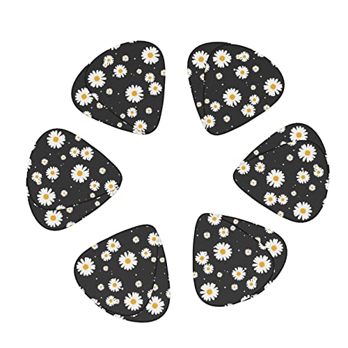 Lot de 12 médiators pour guitare basse électrique et acoustique Motif marguerite Blanc/jaune - Les Beatles, Paul McCartney, John Lennon, RIngo Starr, George Harrison Lot de 12 médiators pour guitare basse électrique et acoustique Motif marguerite Blanc/jaune – Image 3