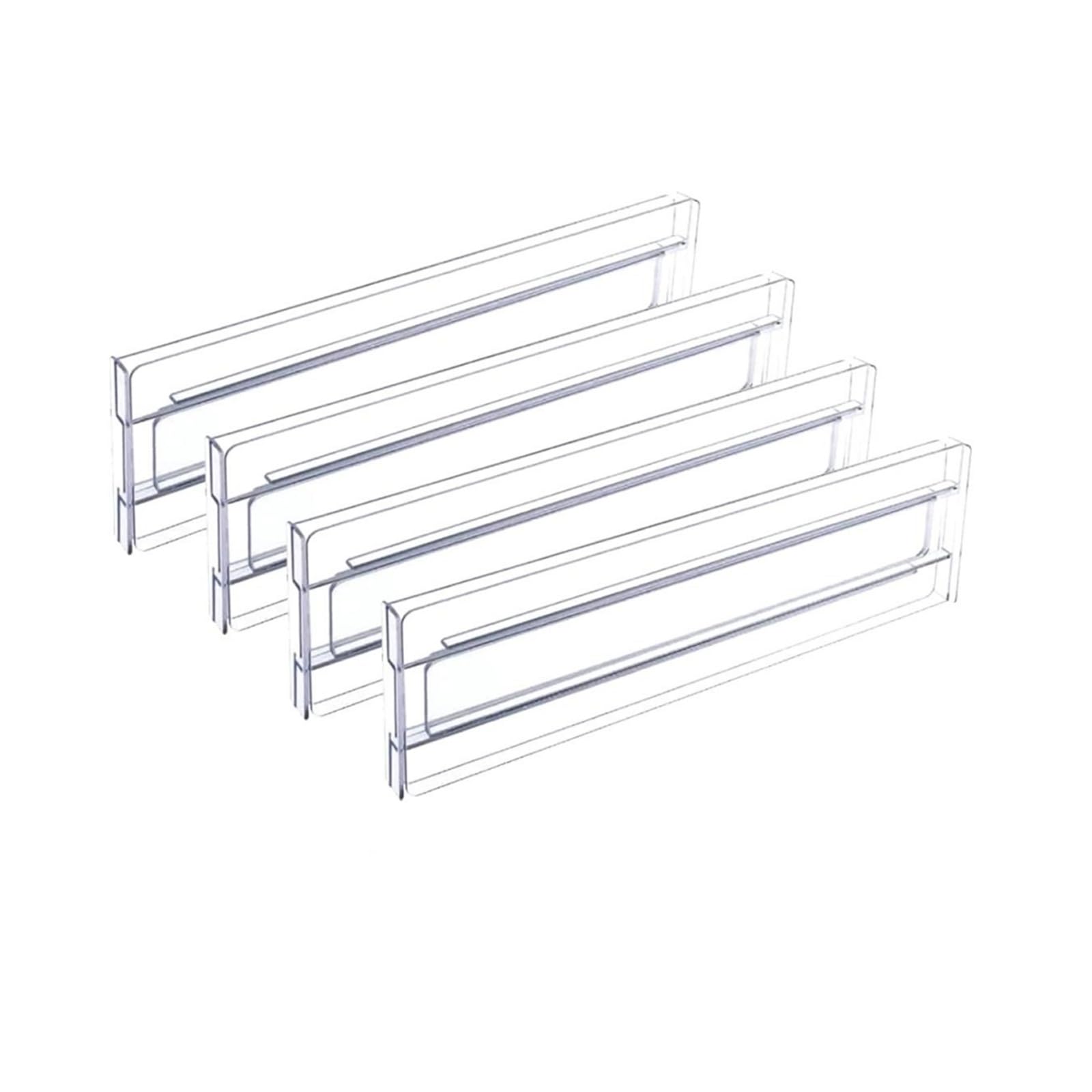 Generico 1/4/6 pezzi Divisori for cassetti Organizzatori Separatori for cassetti regolabili in plastica trasparente for abbigliamento, utensili da cucina e ufficio for il trucco(10PCS)