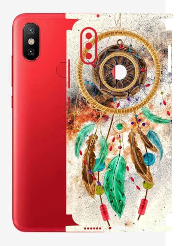 Image of AtOdds - Full Body Back Screen Guard Protector Film - Lamination Wrap Skin Sticker Compatible with Xiaomi Mi A2 | Scratchproof Matte Finish (Design - Dream Catcher)
