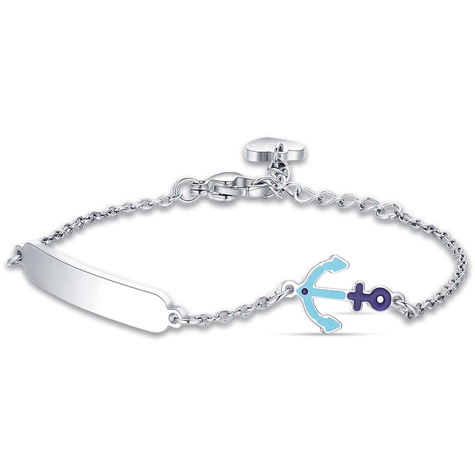 Luca Barra Bracciale da Bambino Bracciale Realizzato in Acciaio con Ancora Blu. Lunghezza: 14 + 2 cm. La referenza è jb121