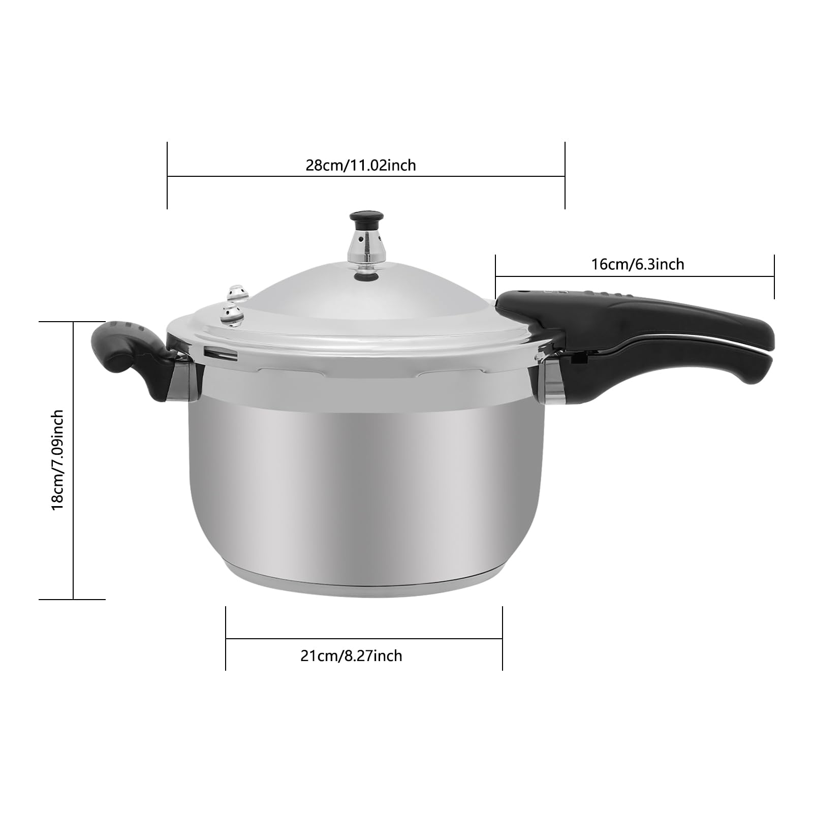 Stainless Steel Pressure Cooker, 80KAP Multifunctional Pressure Cookers with Safety Valve and Handle, for Hotels, Restaurants, Families, School Canteens