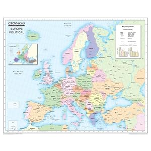 Kinderkaart van Europa – Omkeerbare Politiek/Fysieke Gelamineerde Wandkaart, ZMFP147